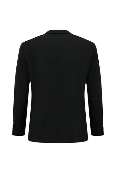  Siyah Relaxed Fit Rahat Kesim Klasik Desenli Takım Elbise