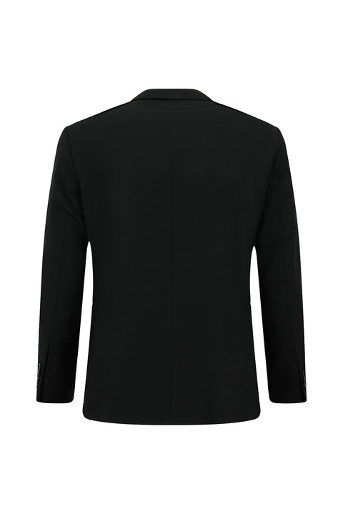 Siyah 4 Drop Relaxed Fit Rahat Kesim Desenli Takım Elbise