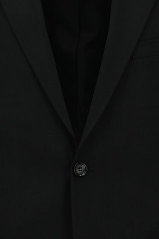  Siyah Relaxed Fit Rahat Kesim Klasik Desenli Takım Elbise