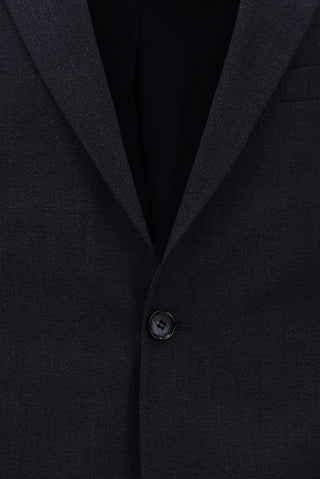 Koyu Lacivert 4 Drop Relaxed Fit Rahat Kesim Desenli Takım Elbise