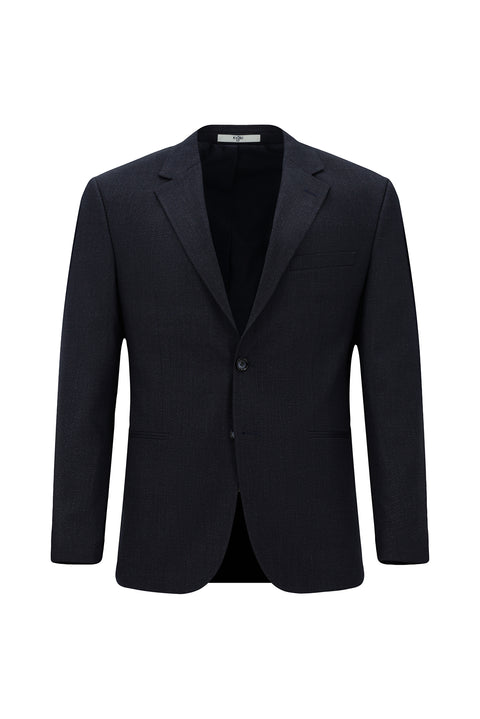 Koyu Lacivert 4 Drop Relaxed Fit Rahat Kesim Desenli Takım Elbise