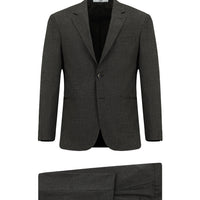 Koyu Kahve Relaxed Fit Rahat Kesim Klasik Desenli Takım Elbise
