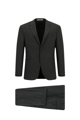  Orta Antrasit Relaxed Fit Rahat Kesim Klasik Desenli Takım Elbise