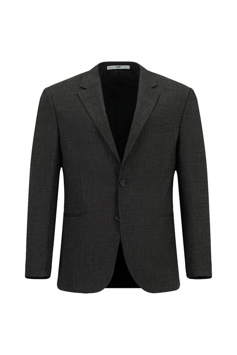 Medium Anthracite 4-Drop Relaxed Fit Patterned Suit