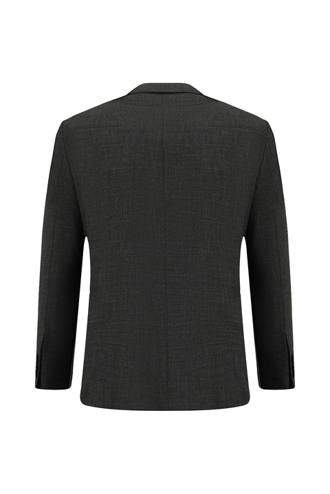Medium Anthracite 4-Drop Relaxed Fit Patterned Suit