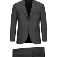 Açık Antrasit Regular Fit Desenli Çift Pantolonlu Klasik Takım Elbise