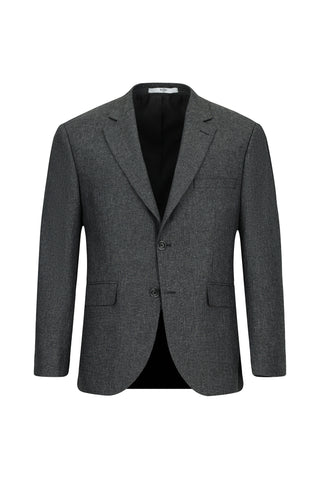  Açık Antrasit Regular Fit Desenli Çift Pantolonlu Klasik Takım Elbise