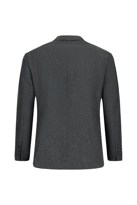 Açık Antrasit 6 Drop Regular Fit Standart Kesim Desenli Çift Pantolonlu Takım Elbise