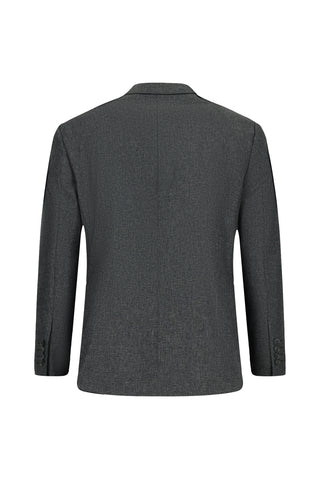 Açık Antrasit 4 Drop Relaxed Fit Rahat Kesim Desenli Çift Pantolonlu Takım Elbise