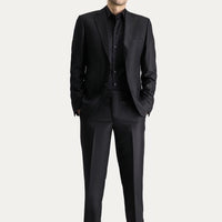 Siyah 8 Drop Muscle Fit Uzun Atletik Kesim Takım Elbise