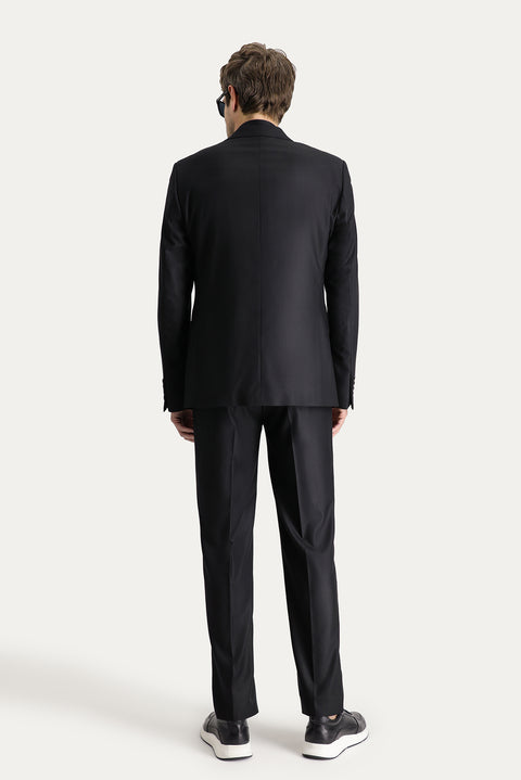 Siyah 8 Drop Muscle Fit Uzun Atletik Kesim Takım Elbise