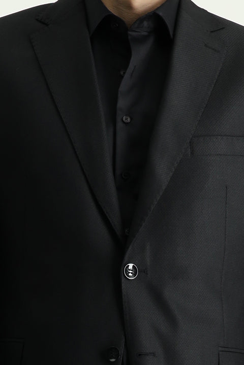 Siyah 8 Drop Muscle Fit Uzun Atletik Kesim Takım Elbise