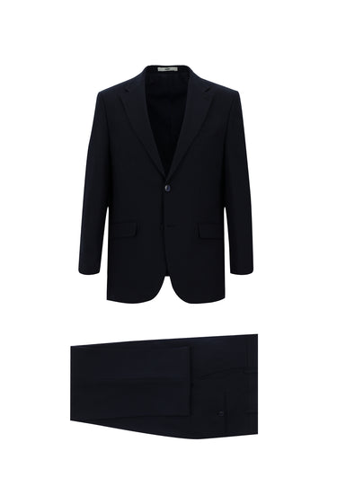 Koyu Lacivert Relaxed Fit Rahat Kesim Klasik Takım Elbise