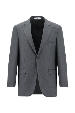  Orta Füme Relaxed Fit Rahat Kesim Klasik Desenli Takım Elbise