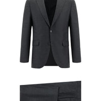 Orta Füme Slim Fit Dar Kesim Klasik Takım Elbise