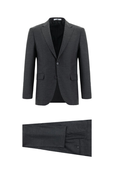  Orta Füme Slim Fit Dar Kesim Klasik Takım Elbise