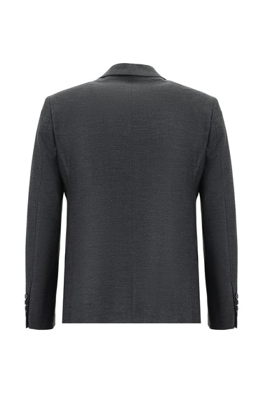  Orta Füme Slim Fit Dar Kesim Klasik Takım Elbise