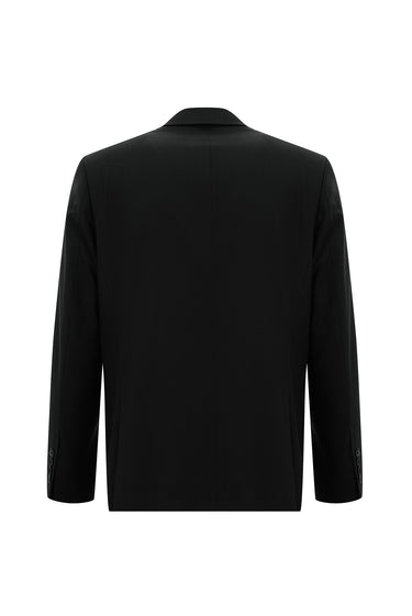 Siyah 4 Drop Relaxed Fit Rahat Kesim Klasik Takım Elbise