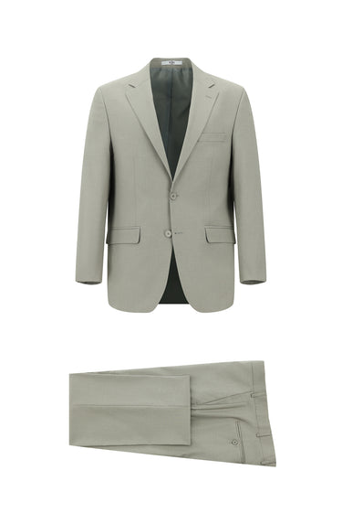 Açık Gri Relaxed Fit Rahat Kesim Klasik Takım Elbise