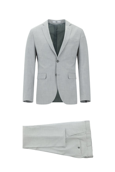  Açık Gri Super Slim Fit Ekstra Dar Kesim Fit Klasik Takım Elbise