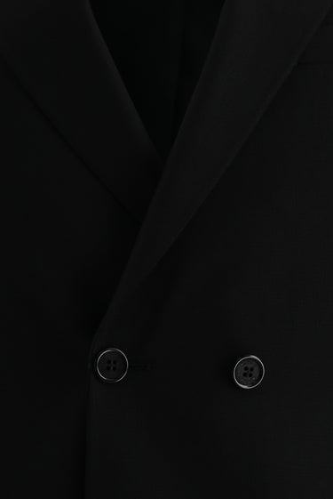  Siyah Super Slim Fit Ekstra Dar Kesim Kruvaze Takım Elbise