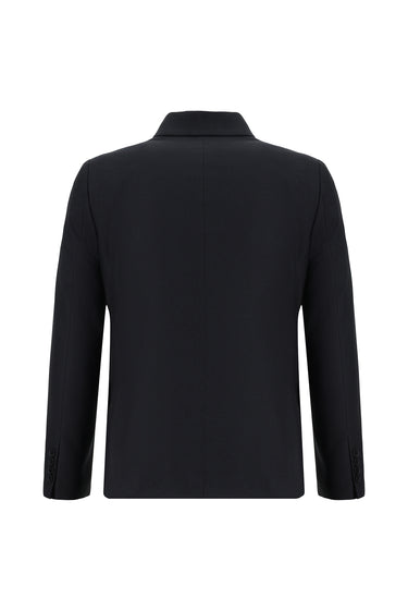  Koyu Lacivert Slim Fit Dar Kesim Desenli Kruvaze Takım Elbise