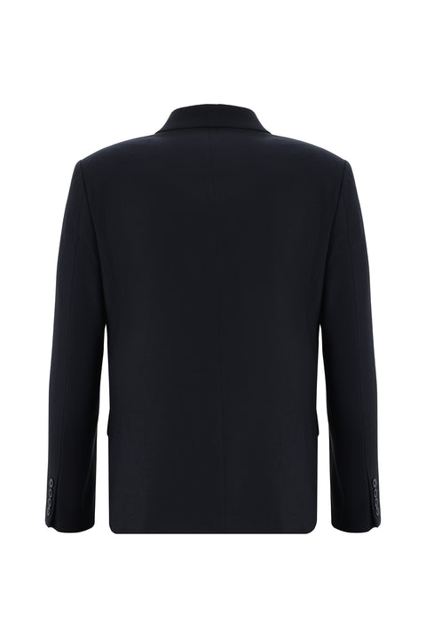 Koyu Lacivert 7 Drop Slim Fit Dar Kesim Desenli Kruvaze Takım Elbise