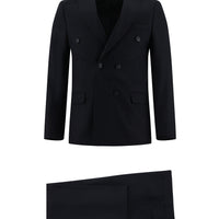 Koyu Lacivert Super Slim Fit Ekstra Dar Kesim Kruvaze Takım Elbise