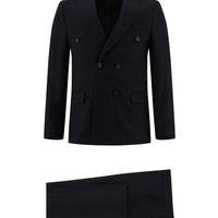Koyu Lacivert 7 Drop Super Slim Fit Eksra Dar Kesim Kruvaze Takım Elbise
