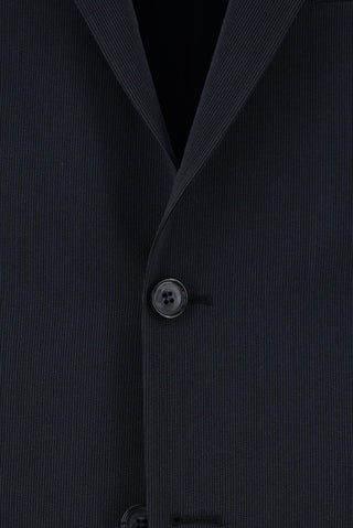  Koyu Lacivert 4 Drop Relaxed Fit Rahat Kesim Desenli Takım Elbise