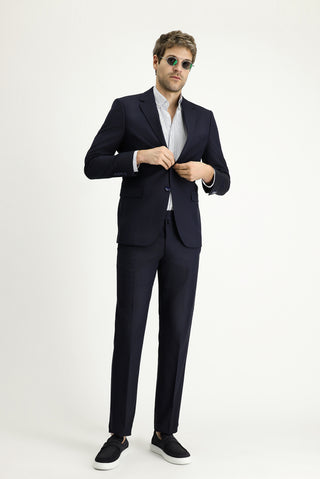  Koyu Lacivert Slim Fit Dar Kesim Klasik Takım Elbise