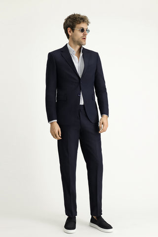 Koyu Lacivert Slim Fit Dar Kesim Klasik Takım Elbise