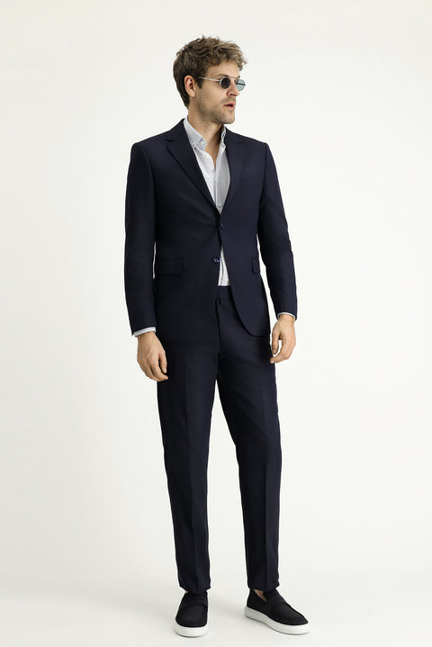 Koyu Lacivert 7 Drop Slim Fit Dar Kesim Takım Elbise