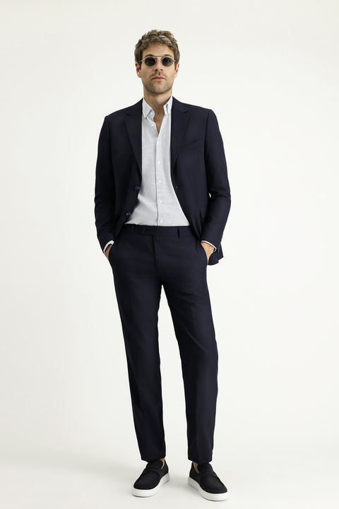 Koyu Lacivert 7 Drop Slim Fit Dar Kesim Takım Elbise