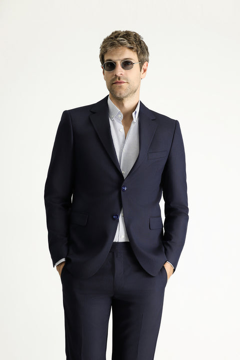 Koyu Lacivert 7 Drop Slim Fit Dar Kesim Takım Elbise