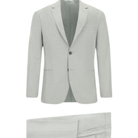 Açık Gri Super Slim Fit Ekstra Dar Kesim Klasik Desenli Takım Elbise