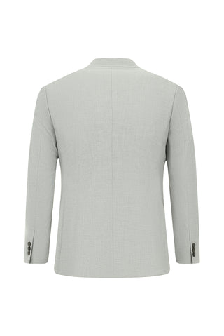  Açık Gri 7 Drop Super Slim Fit Eksra Dar Kesim Klasik Desenli Takım Elbise