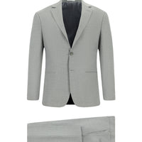 Orta Gri Super Slim Fit Ekstra Dar Kesim Klasik Desenli Takım Elbise