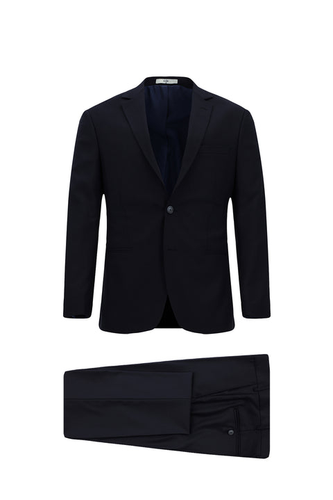 Medium Navy 7 Drop Super Slim Fit Extra Narrow Cut Patterned Suit