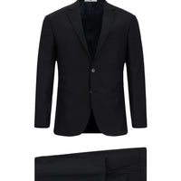 Koyu Lacivert Super Slim Fit Ekstra Dar Kesim Klasik Desenli Takım Elbise