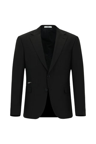  Siyah Regular Fit Likralı Fermuar Cepli Takım Elbise