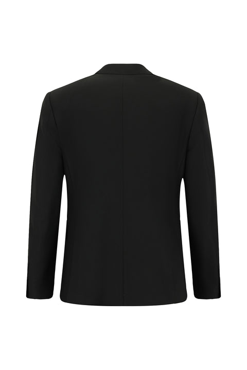 Siyah 6 Drop Regular Fit Standart Kesim Likralı Fermuar Cepli Takım Elbise