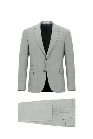  Orta Gri Regular Fit Likralı Fermuar Cepli Takım Elbise