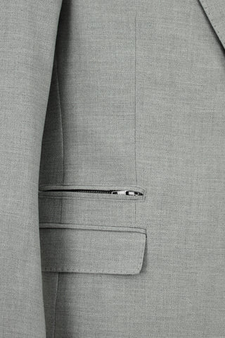  Orta Gri Regular Fit Likralı Fermuar Cepli Takım Elbise