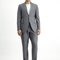 Orta Füme Regular Fit Likralı Fermuar Cepli Takım Elbise