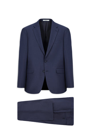  Orta Lacivert Regular Fit Beli Lastikli Klasik Takım Elbise