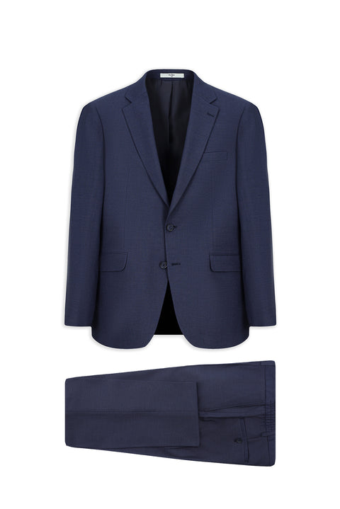 Orta Lacivert 6 Drop Regular Fit Standart Kesim Beli Lastikli Takım Elbise