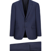 Orta Lacivert Slim Fit Dar Kesim Beli Lastikli Klasik Takım Elbise