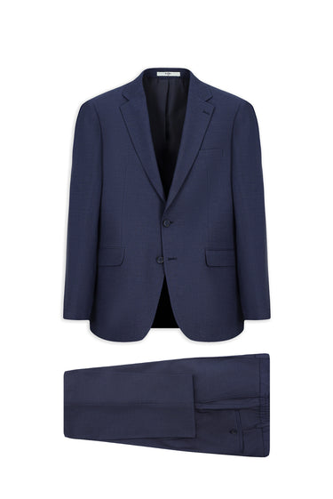 Orta Lacivert Slim Fit Dar Kesim Beli Lastikli Klasik Takım Elbise