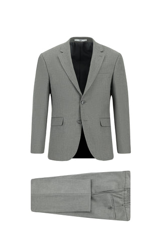  Koyu Antrasit Slim Fit Dar Kesim Beli Lastikli Klasik Takım Elbise